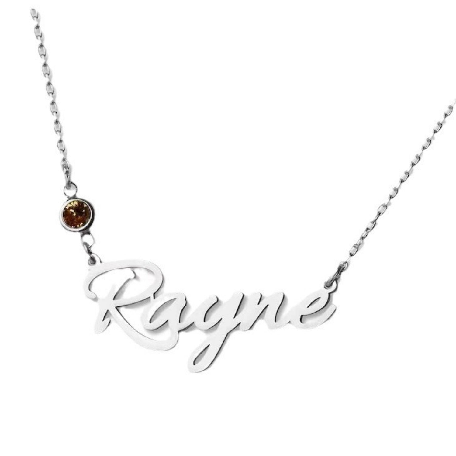 DIY Birth Stone Personalized Stainless Steel Necklace