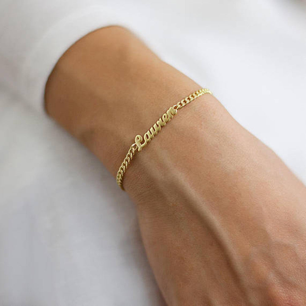 Stainless Steel English Alphabet Name Bracelet