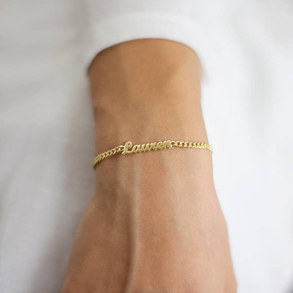 Stainless Steel English Alphabet Name Bracelet