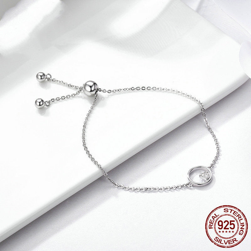 Simple And Simple Sweetheart Baby S925 Sterling Silver Female Bracelet