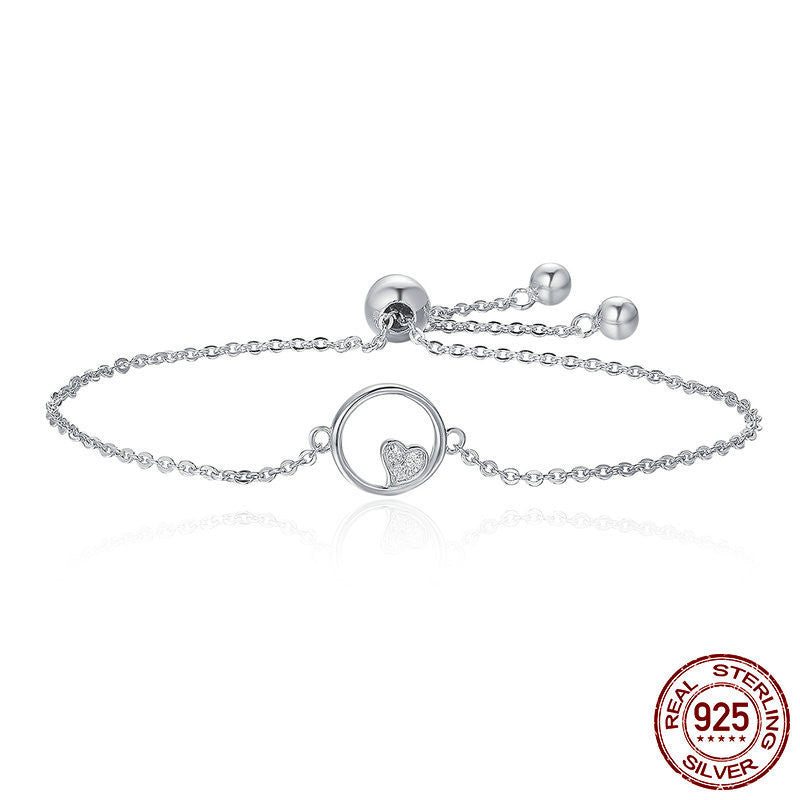 Simple And Simple Sweetheart Baby S925 Sterling Silver Female Bracelet