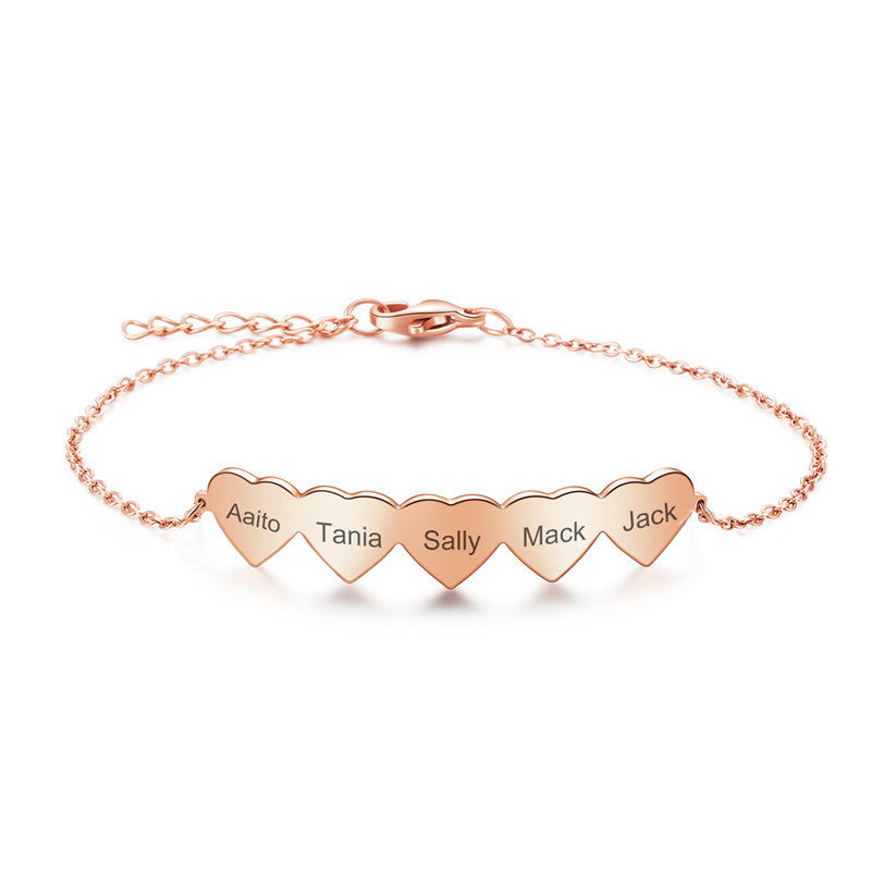 Ladies Glossy Titanium Steel Customizable Name Bracelet