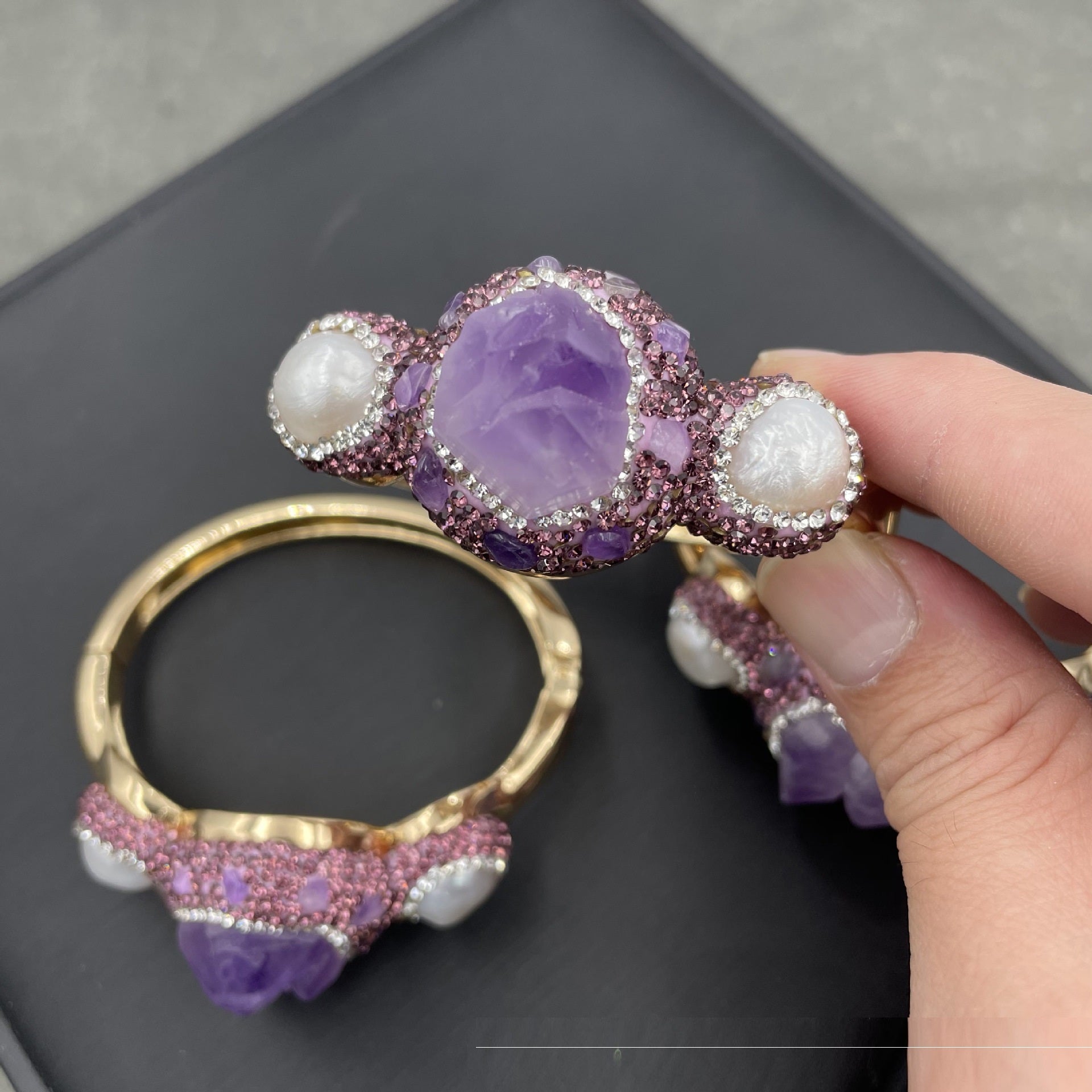 Personalized Fashion Baby New Natural Amethyst Pearl Bracelet