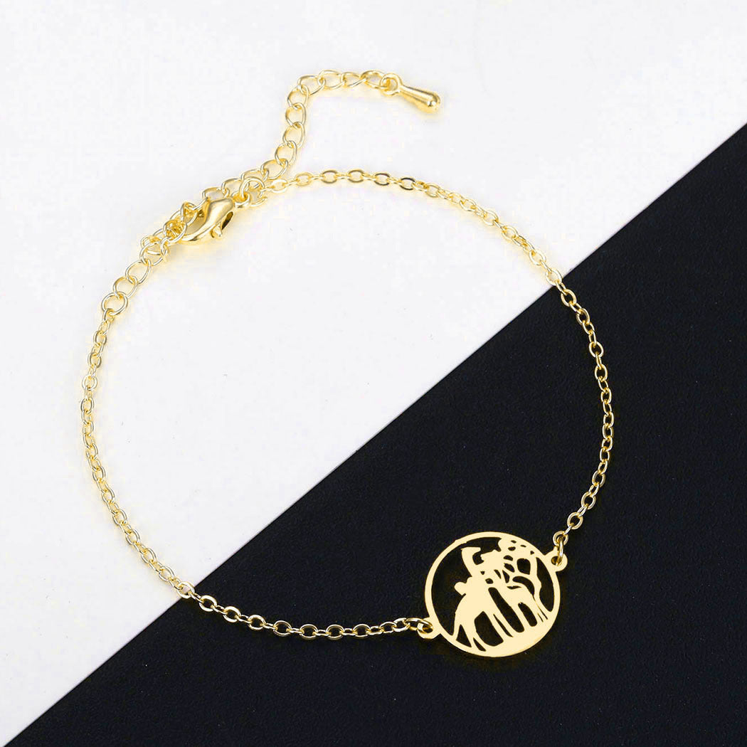 Geometric Mother And Baby Giraffe Bracelet