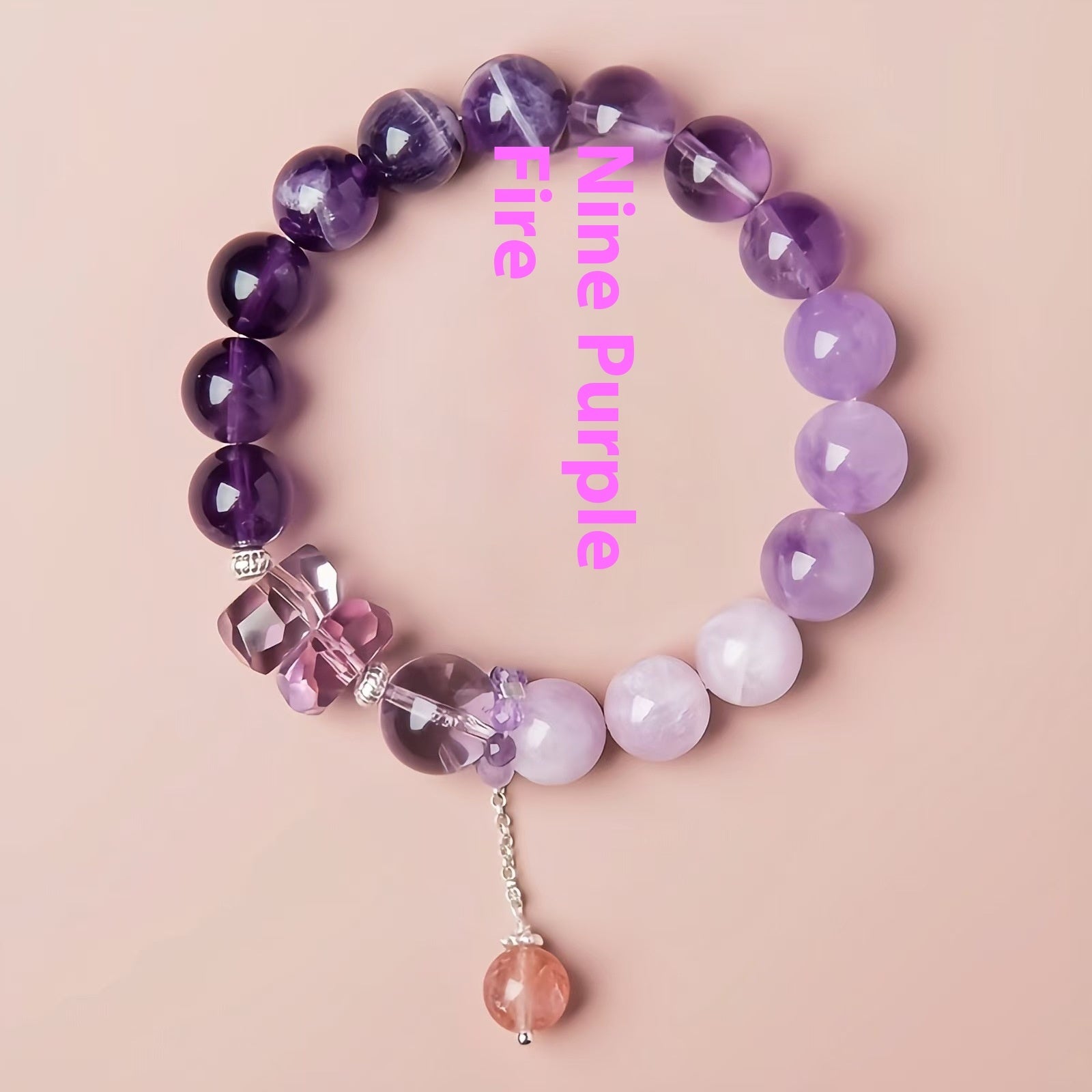 Nine Purple Fire Bracelet Female Amethyst Birth Year Duobao New Chinese Bracelet