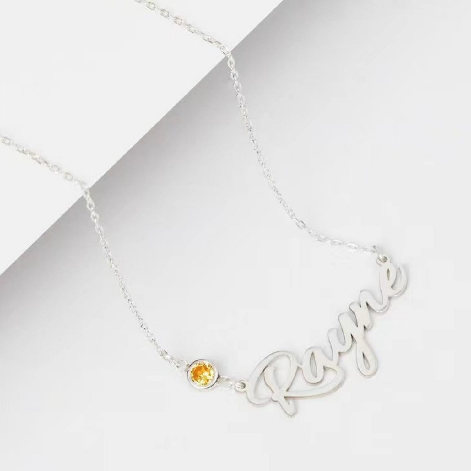 DIY Birth Stone Personalized Stainless Steel Necklace