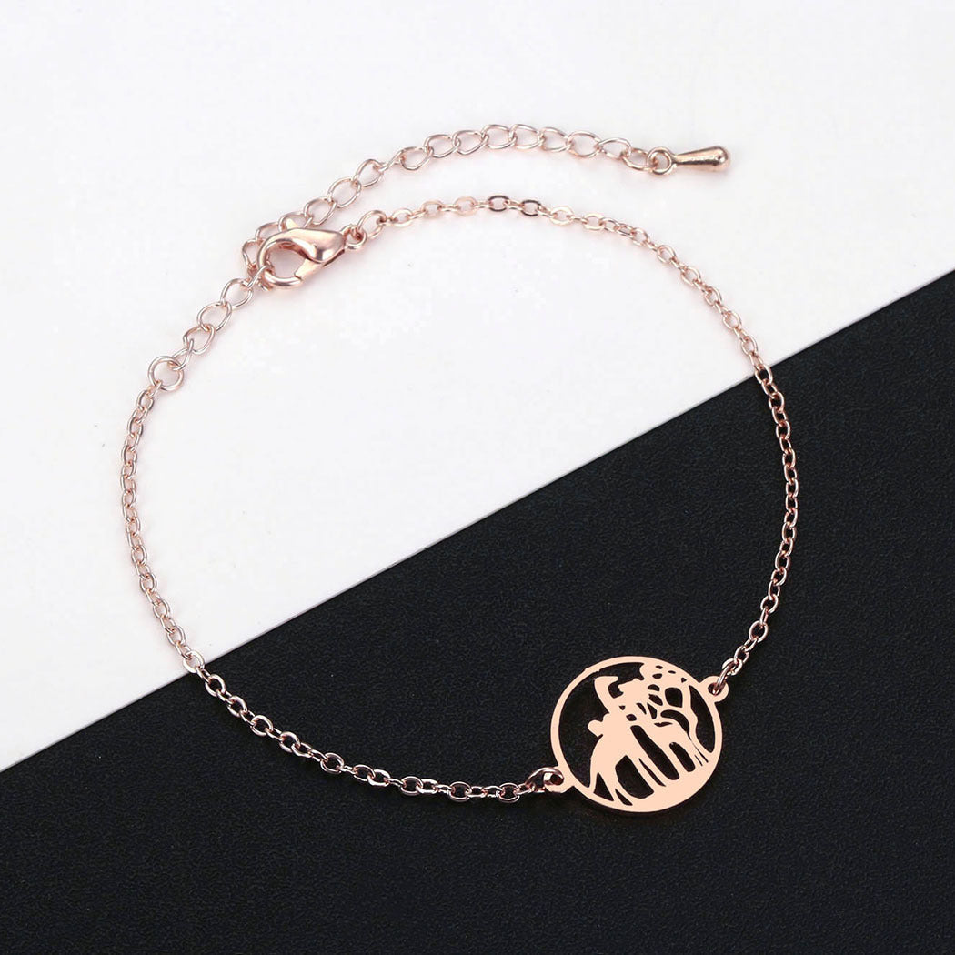 Geometric Mother And Baby Giraffe Bracelet