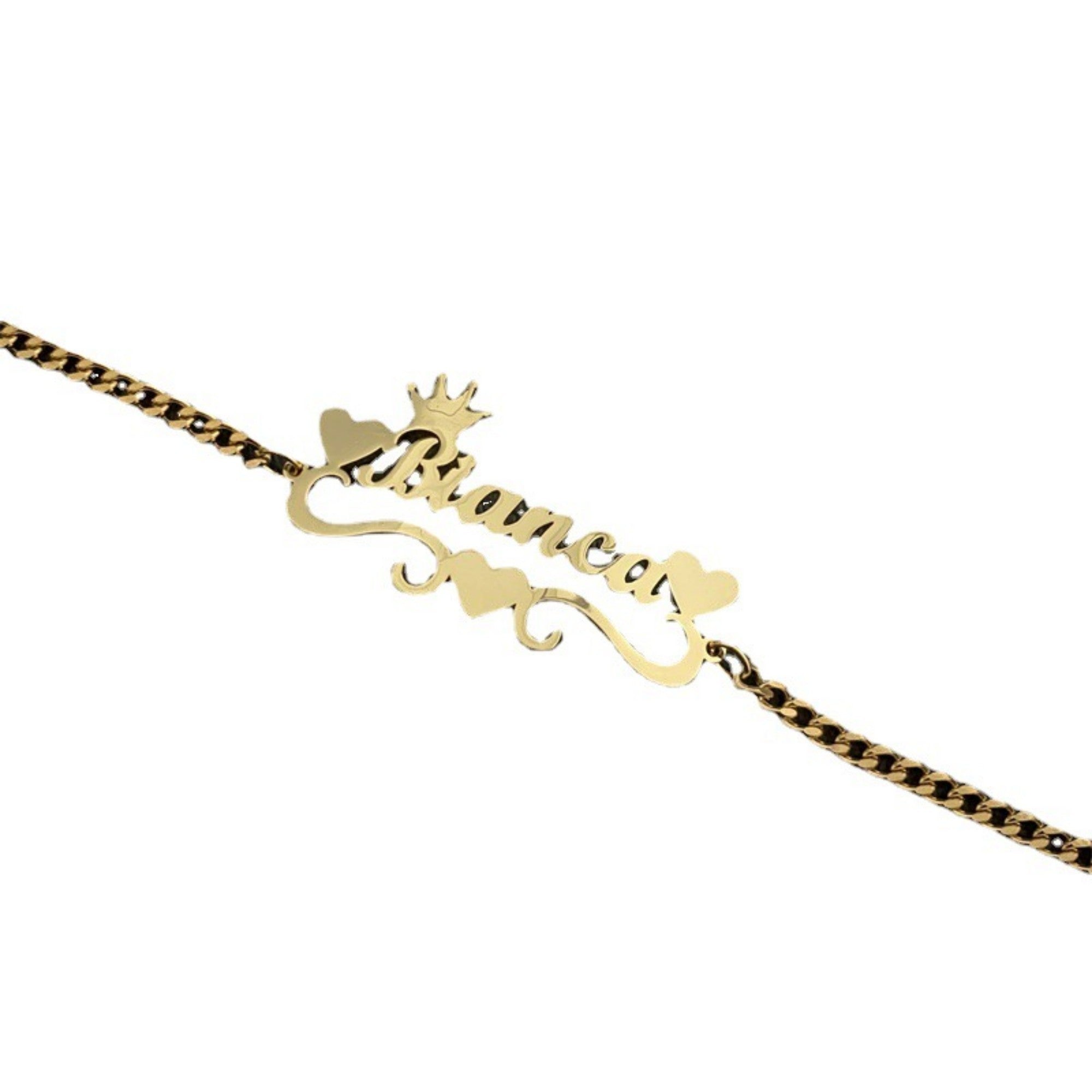 DIY Stainless Steel English Name Bracelet For Women
