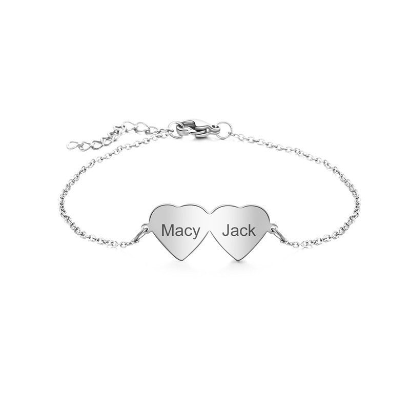Ladies Glossy Titanium Steel Customizable Name Bracelet