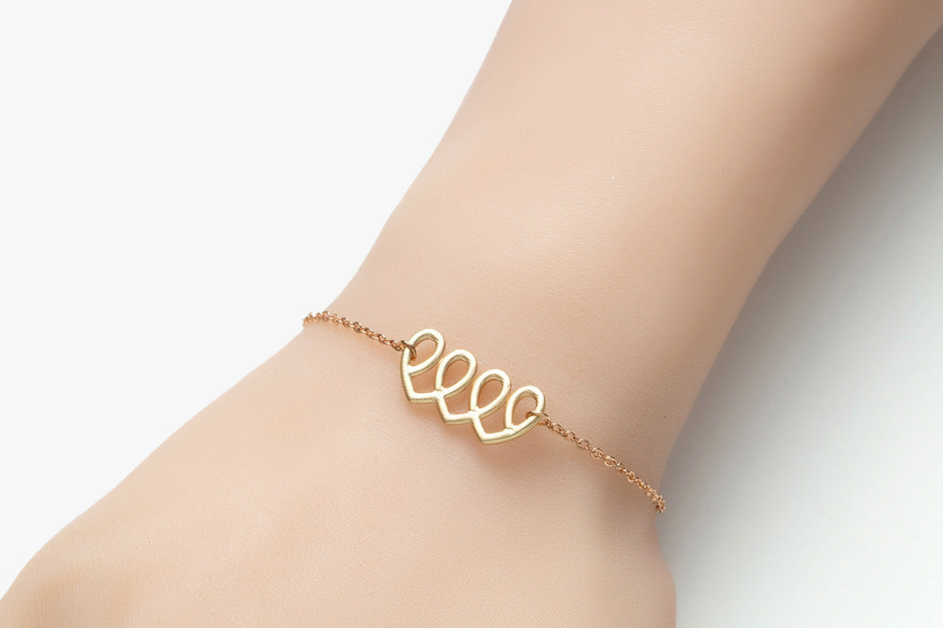 Geometric Mother And Baby Giraffe Bracelet