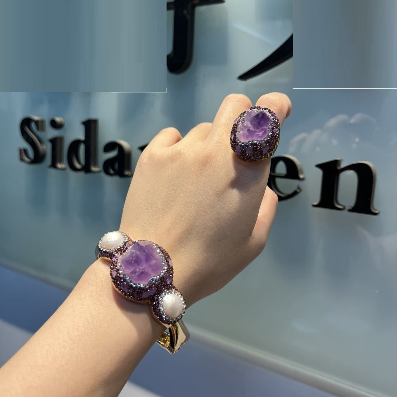 Personalized Fashion Baby New Natural Amethyst Pearl Bracelet