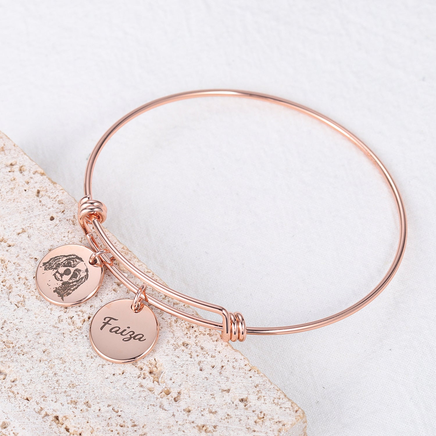 Pet Photo Disc Bracelet Ladies Kitten Name Pendant Bracelet